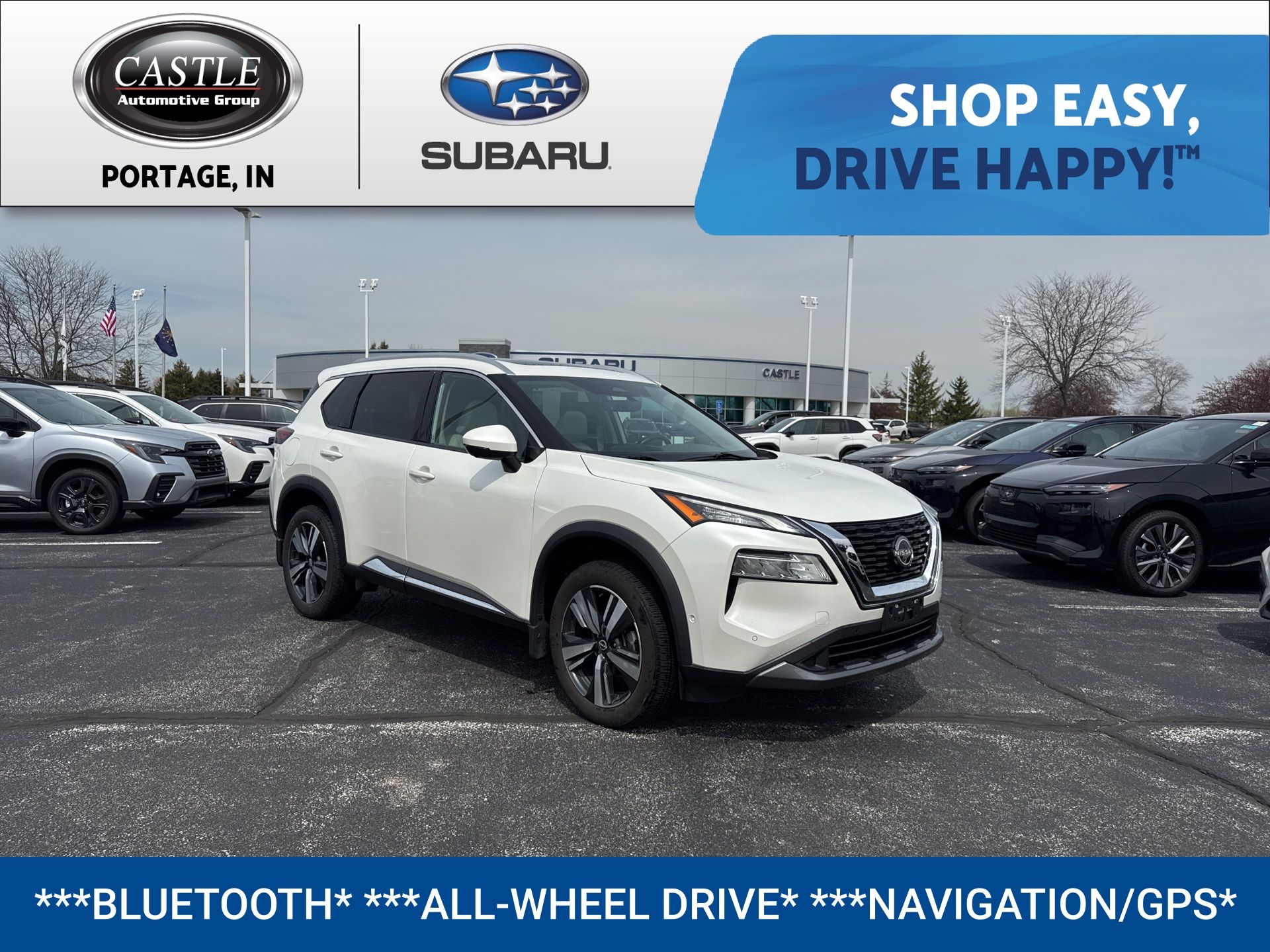 Pearl White Tricoat 2023 Nissan Rogue SL AWD SUV / Crossover All-Wheel Drive Continuously Variable Transmission