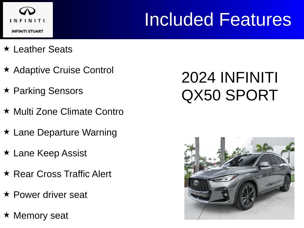 used 2024 INFINITI QX50 car, priced at $35,995