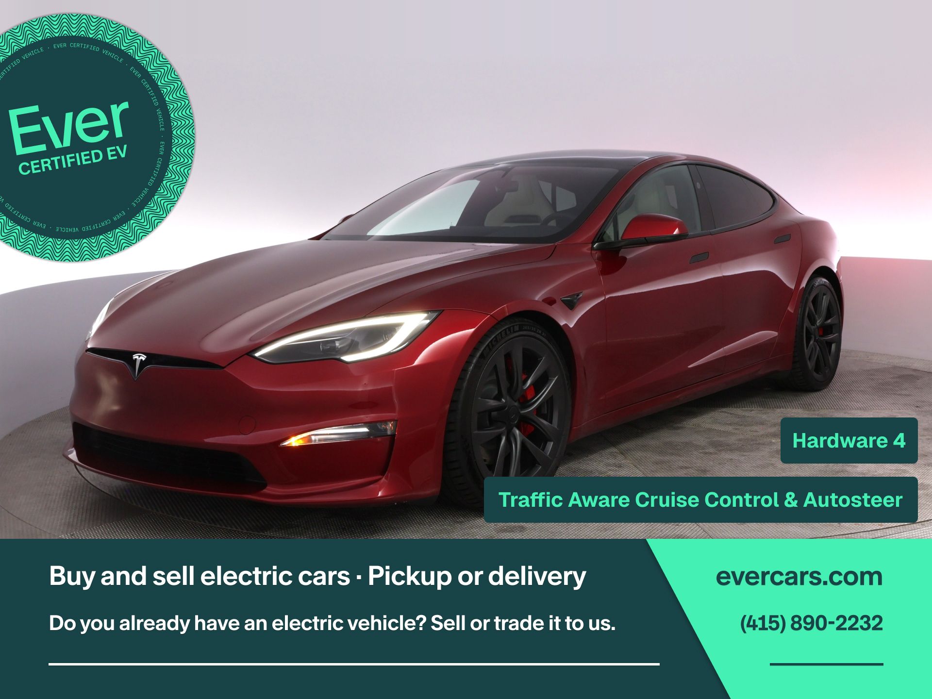 Red 2025 Tesla Model S Plaid AWD Sedan All-Wheel Drive 1-Speed Automatic