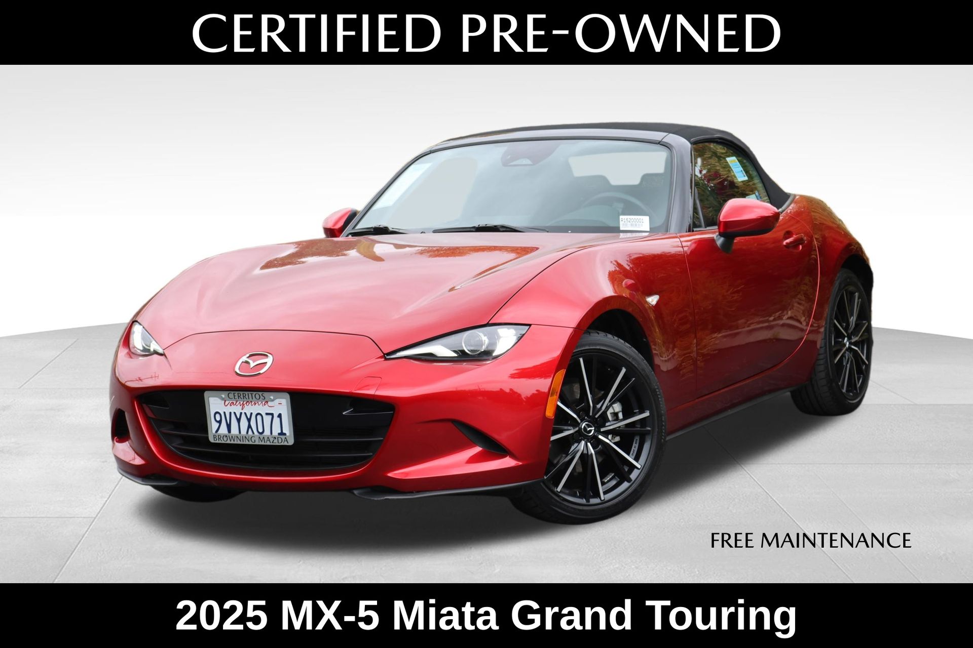Soul Red Crystal Metallic 2025 Mazda MX-5 Miata Grand Touring RWD Convertible Rear-Wheel Drive 6-Speed Manual