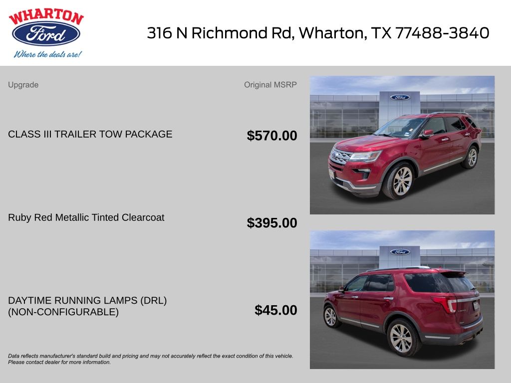 2019 Ford Explorer Limited Red at Legacy Ford