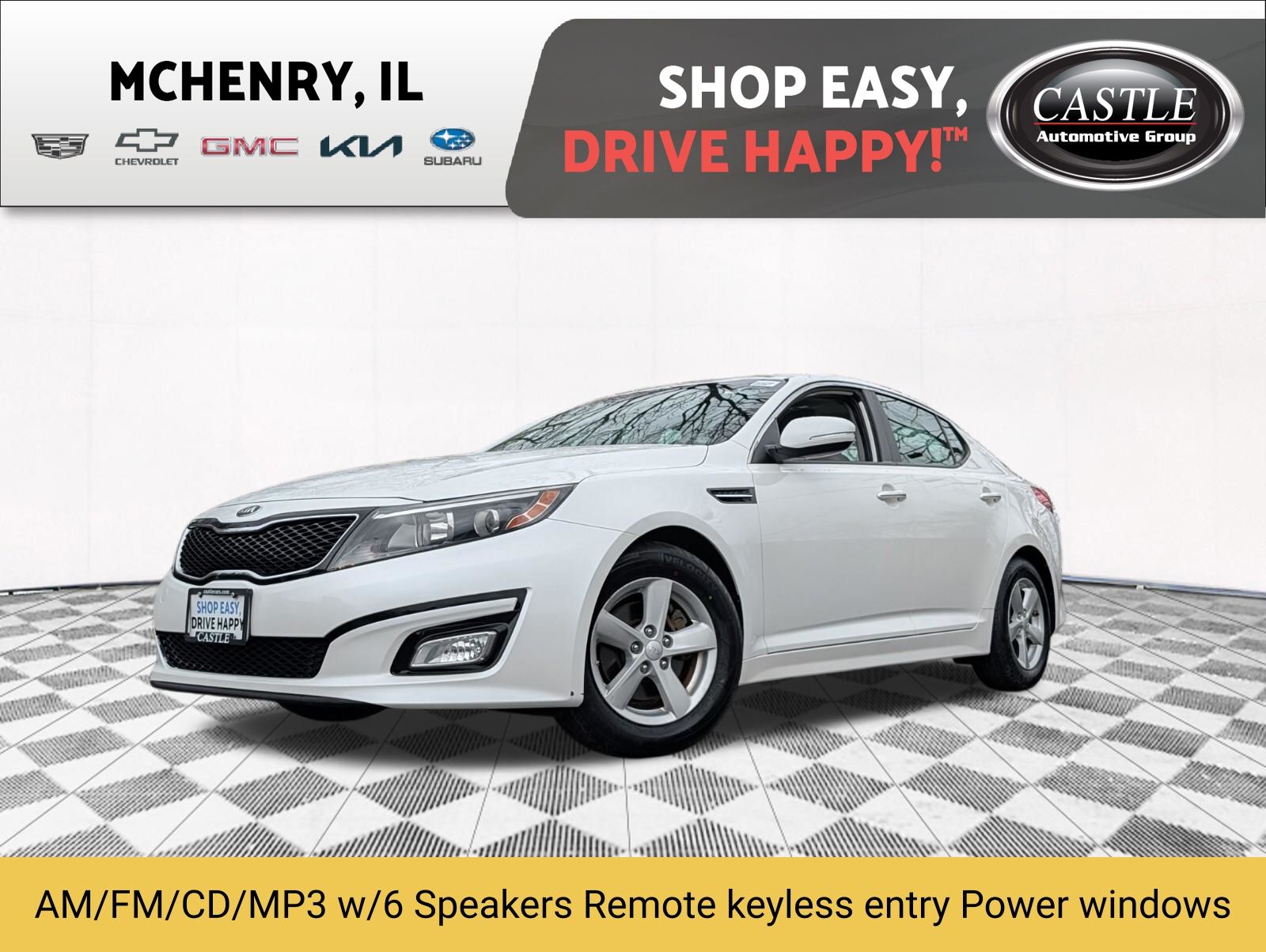 Snow White Pearl 2014 Kia Optima LX Sedan Front-Wheel Drive 6-Speed Automatic