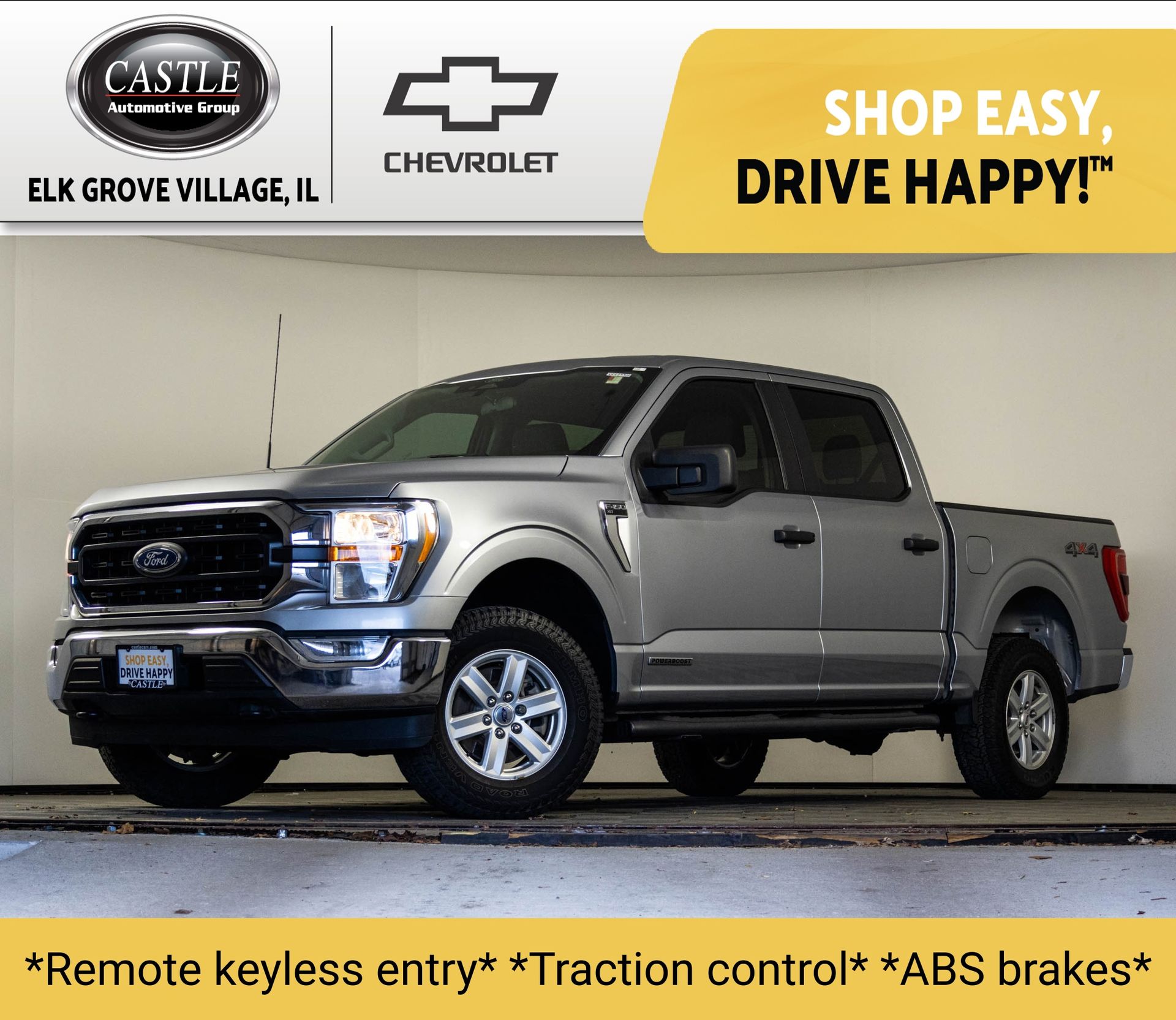 Silver 2022 Ford F-150 Pickup Truck Four-Wheel Drive Automatic