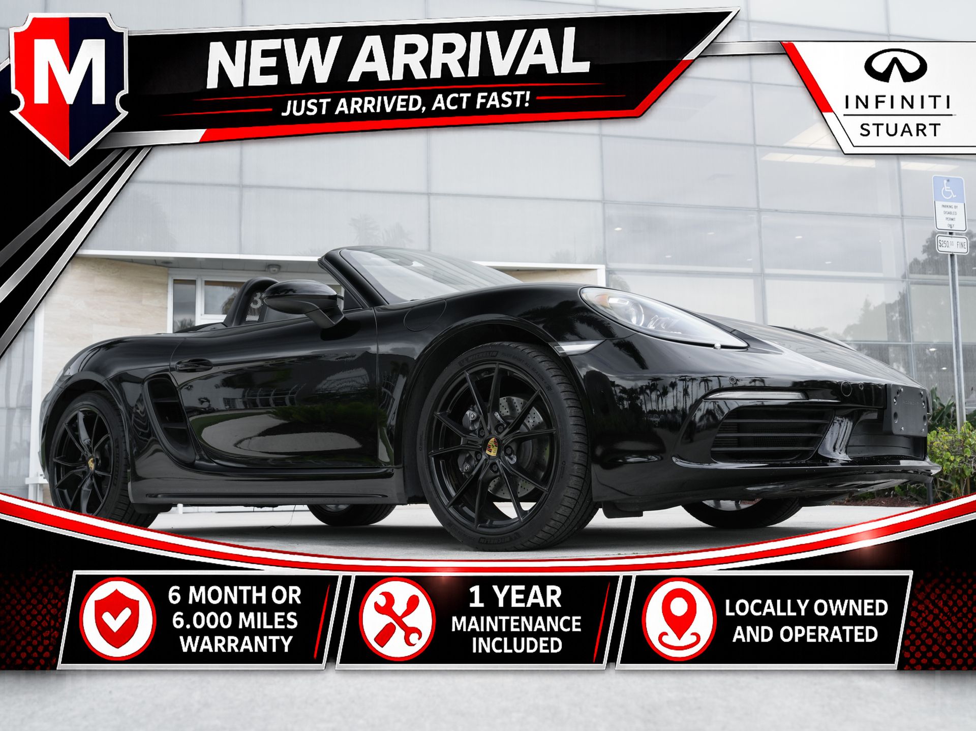 Black 2021 Porsche 718 Boxster RWD Convertible Rear-Wheel Drive 6-Speed Manual