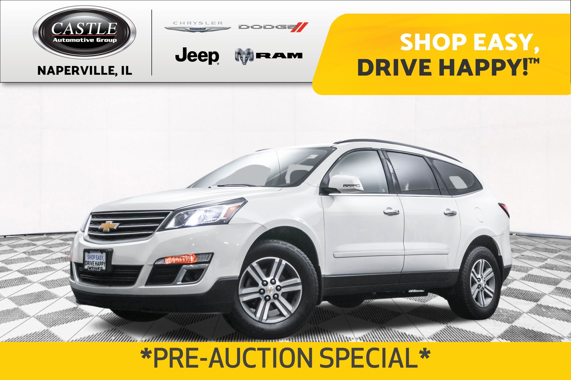 White 2015 Chevrolet Traverse 1LT FWD SUV / Crossover Front-Wheel Drive 6-Speed Automatic