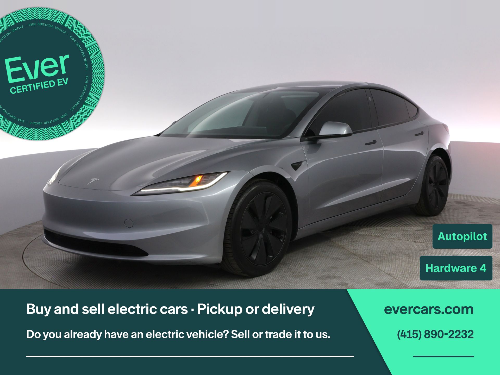 Silver 2025 Tesla Model 3 Long Range AWD Sedan All-Wheel Drive 1-Speed Automatic