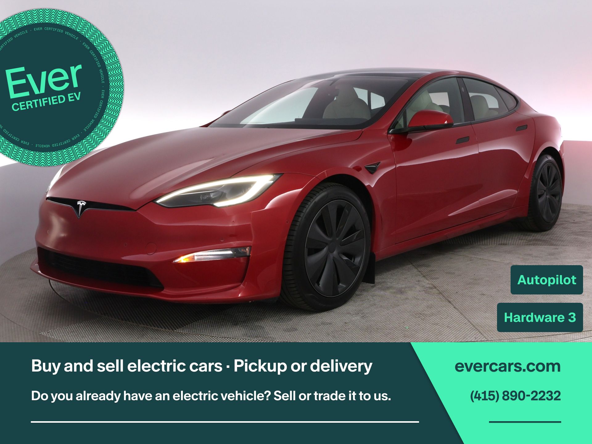 Red Multi-Coat 2022 Tesla Model S Plaid AWD Sedan All-Wheel Drive 1-Speed Automatic
