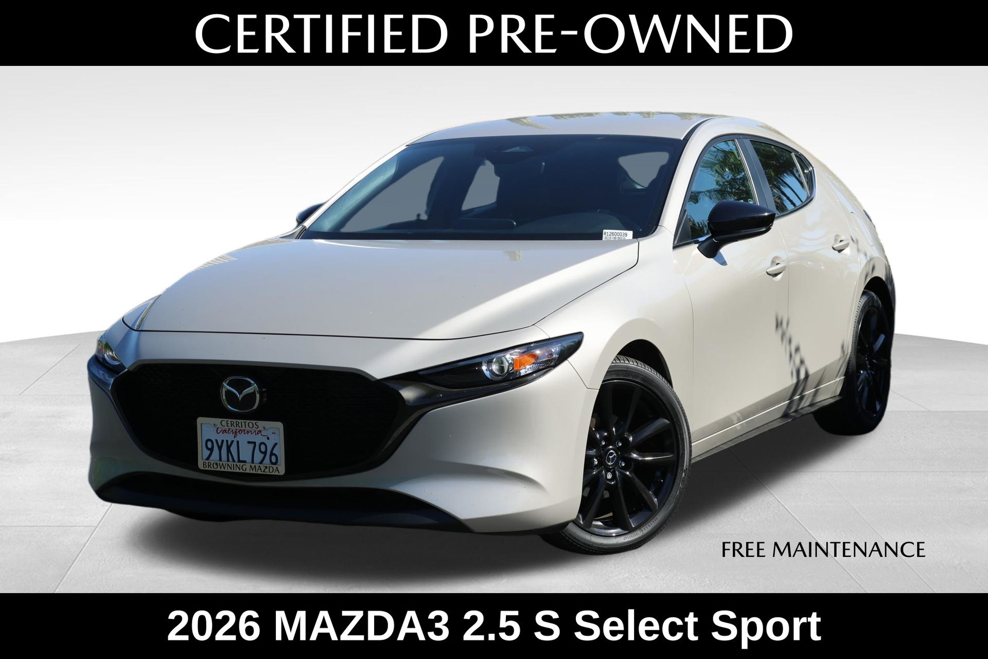 Gray (Platinum Quartz Metallic) 2026 Mazda MAZDA3 Hatchback Front-Wheel Drive 6-Speed Automatic