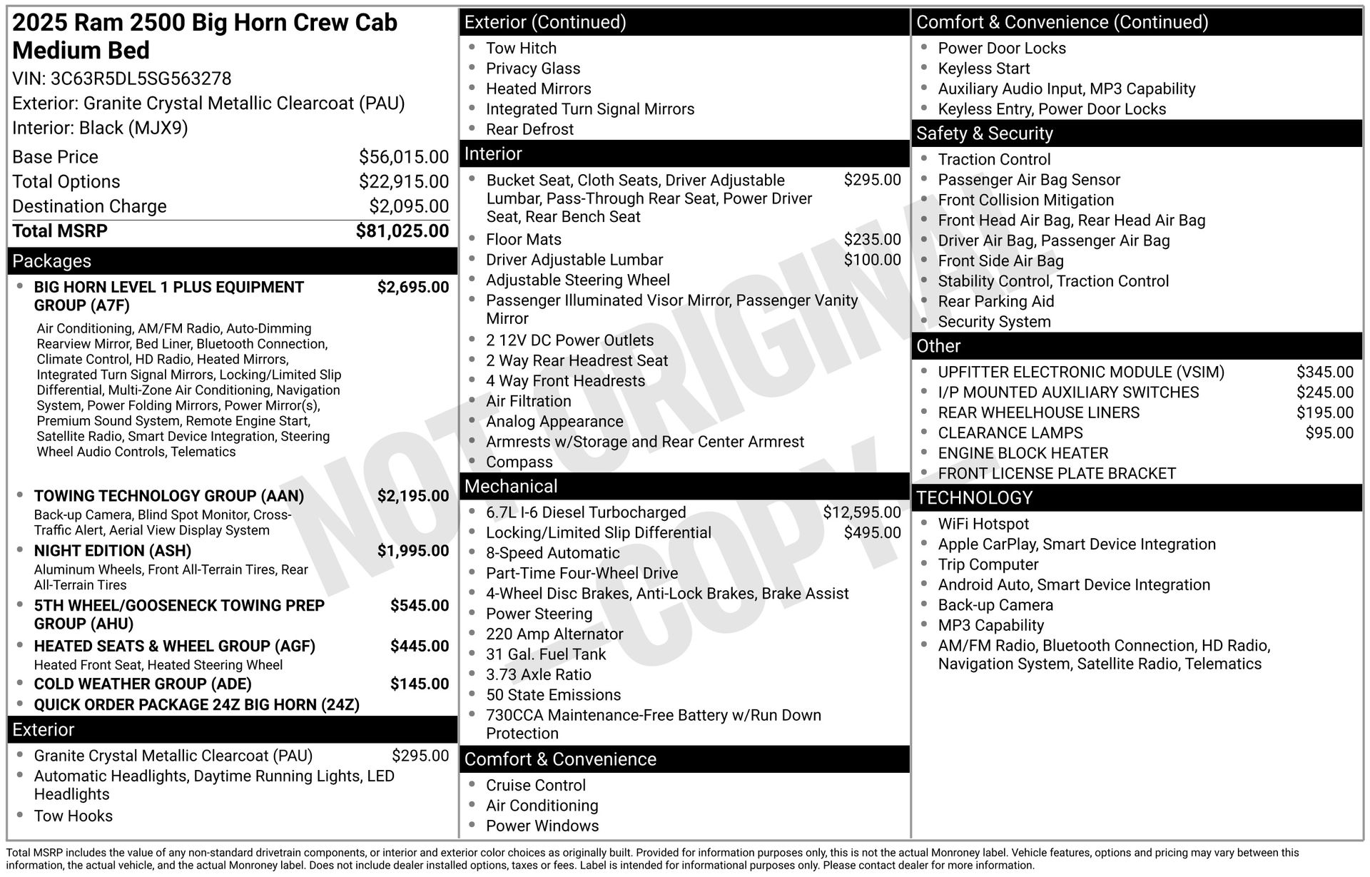 2025 RAM 2500 Big Horn