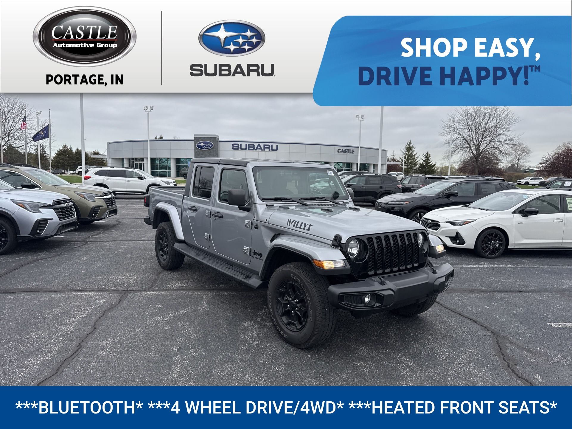 Billet Silver Metallic Clearcoat 2021 Jeep Gladiator Willys Crew Cab 4WD Pickup Truck Four-Wheel Drive 8-Speed Automatic