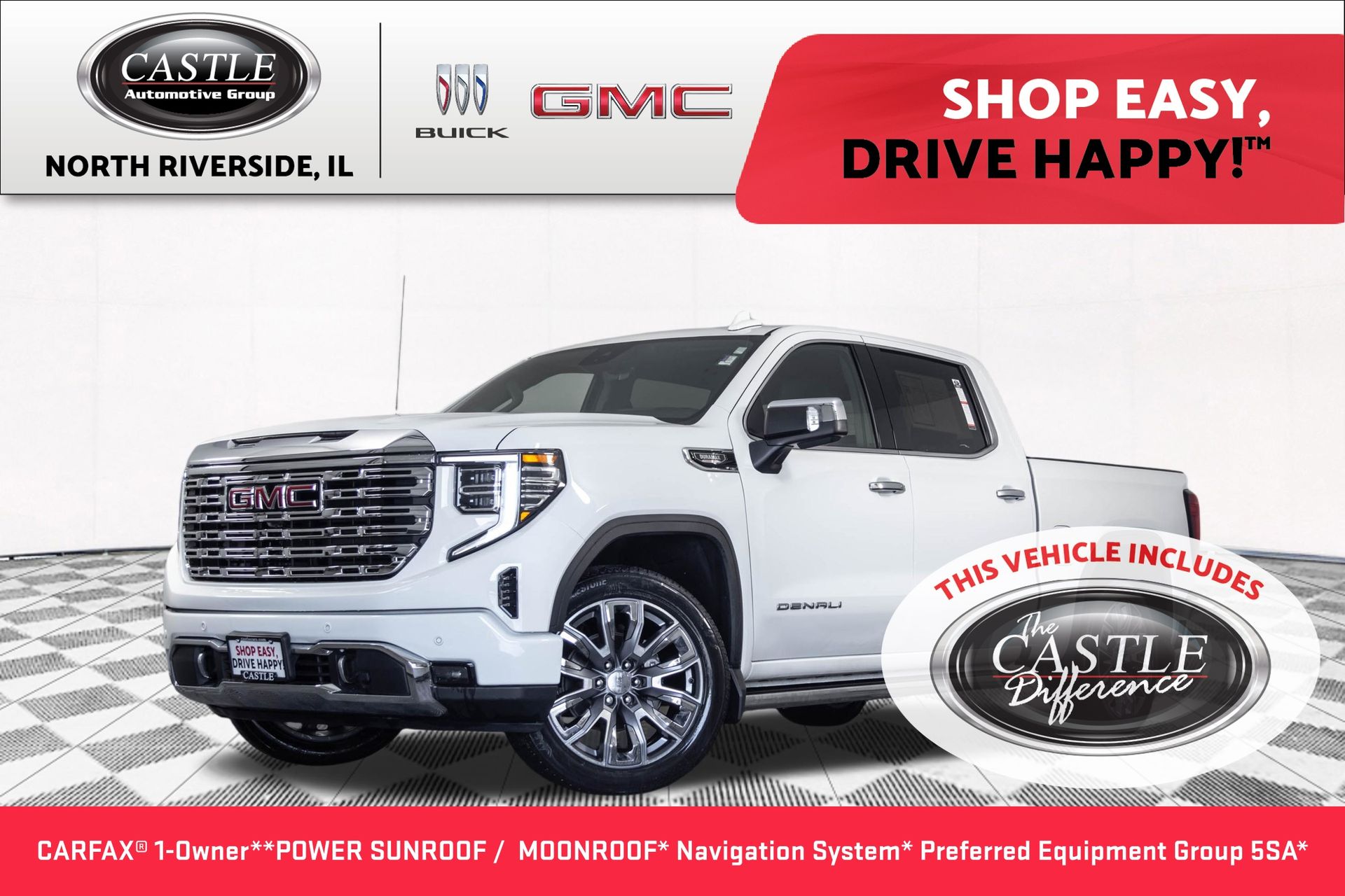 Summit White 2023 GMC Sierra 1500 Pickup Truck Four-Wheel Drive Automatic