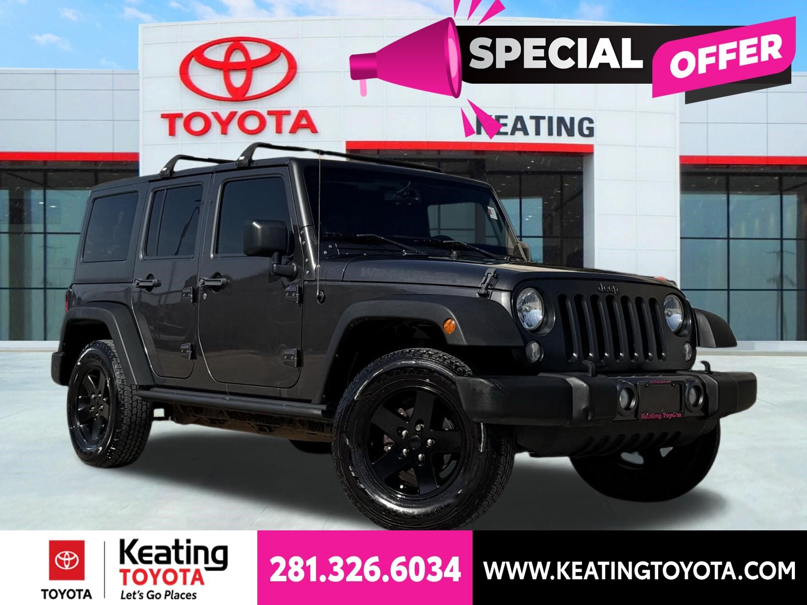 Gray (Granite Crystal Metallic Clearcoat) 2016 Jeep Wrangler SUV / Crossover Four-Wheel Drive 6-Speed Manual