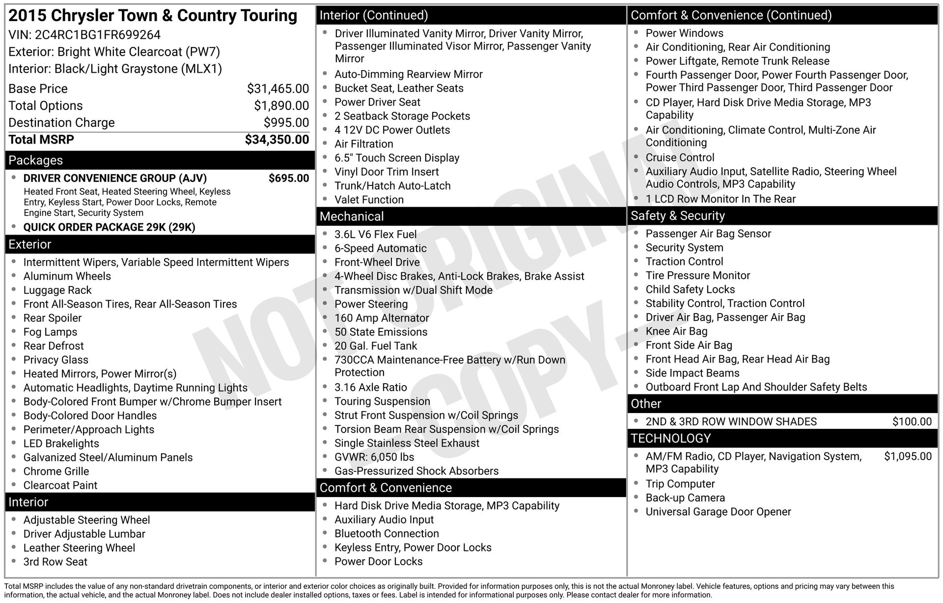 2015 Chrysler Town & Country Touring