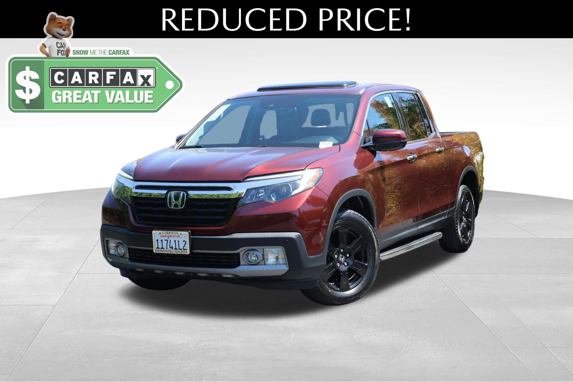 Red (Deep Scarlet Pearl) 2019 Honda Ridgeline Pickup Truck All-Wheel Drive 6-Speed Automatic