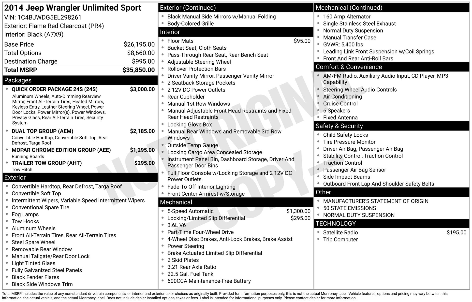 2014 Jeep Wrangler Unlimited Sport's photo