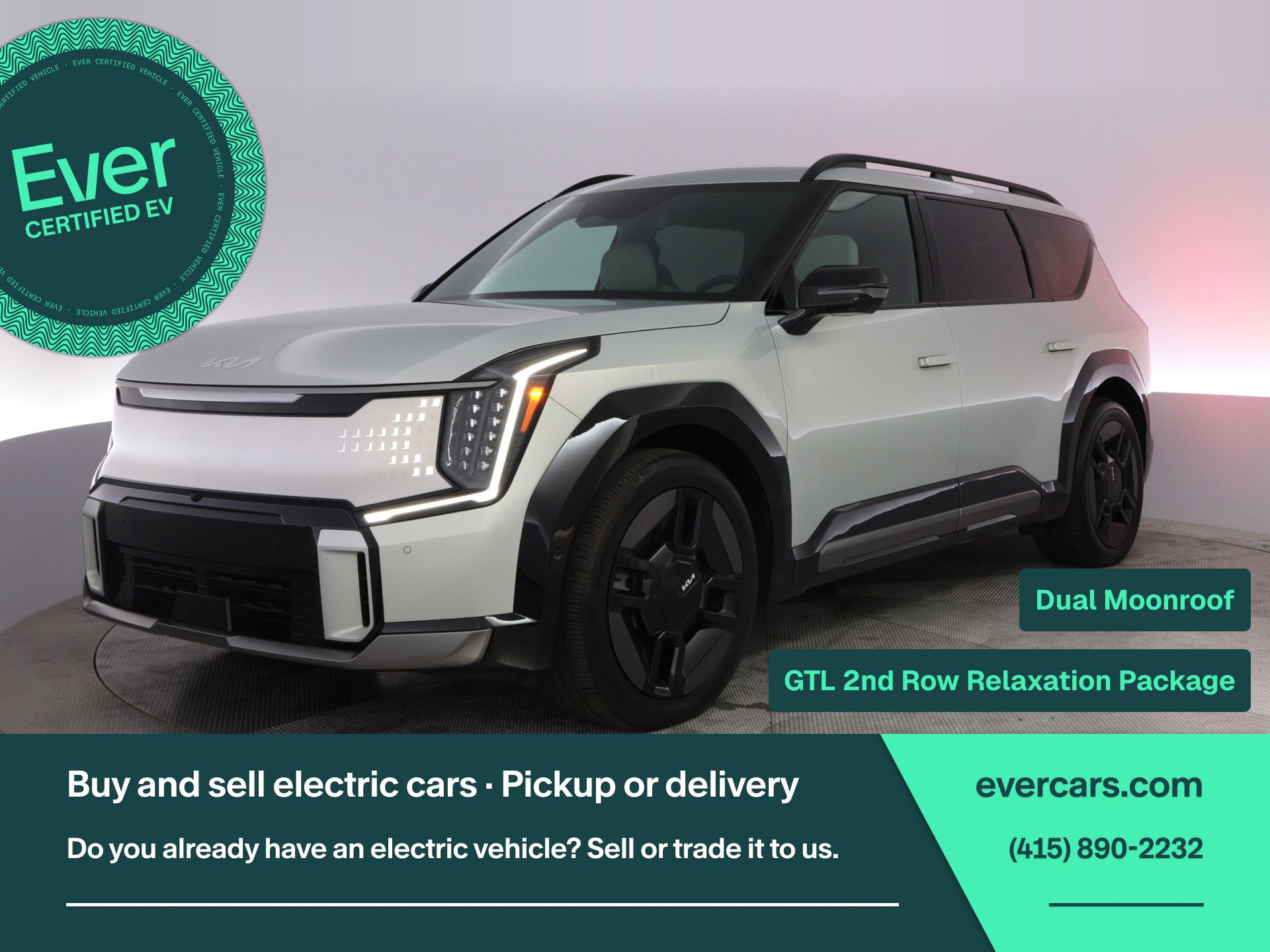 White (Ivory Silver) 2024 Kia EV9 GT-Line AWD SUV / Crossover All-Wheel Drive 1-Speed Automatic