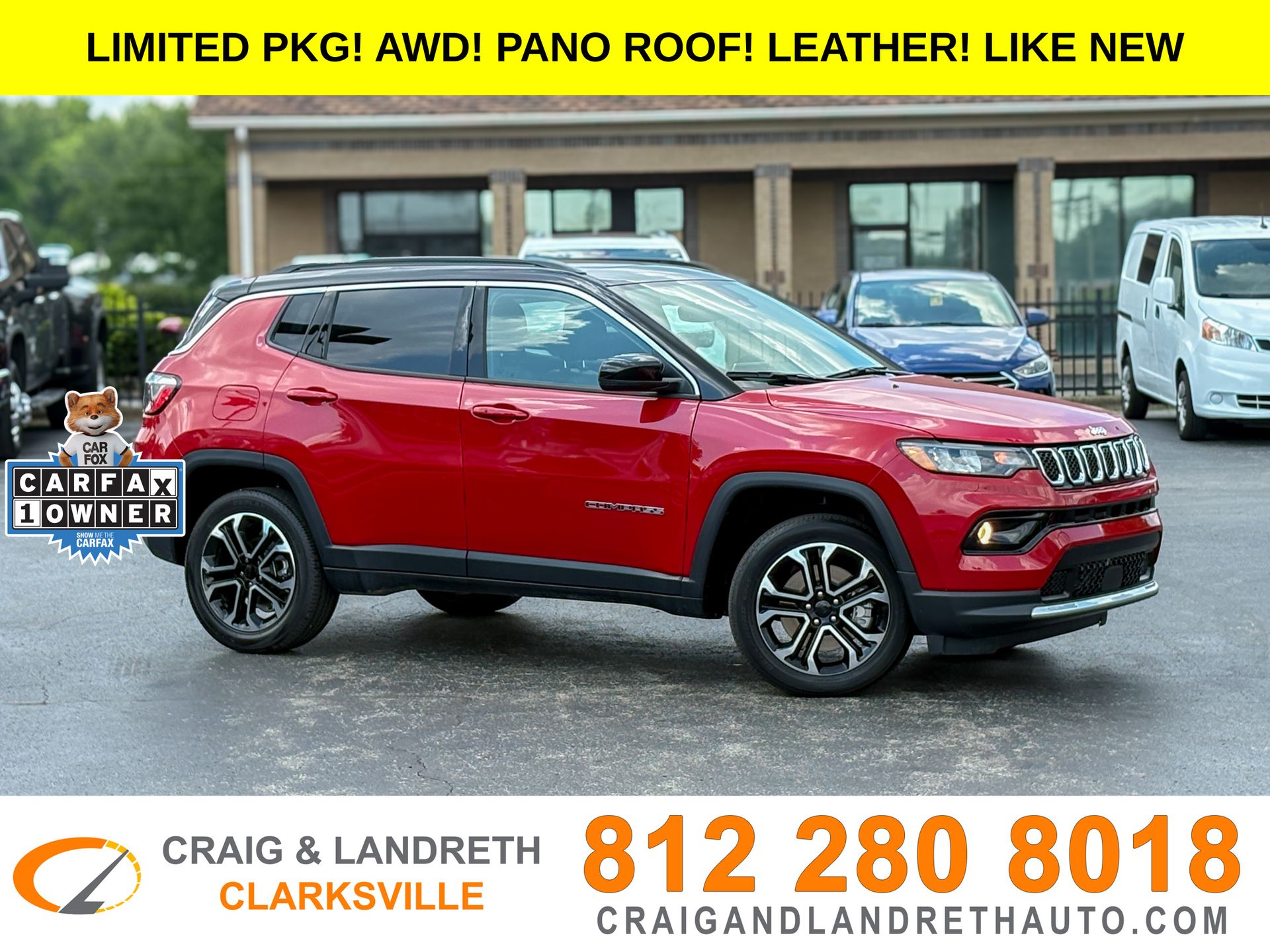 Redline Pearlcoat 2023 Jeep Compass SUV / Crossover Four-Wheel Drive 8-Speed Automatic