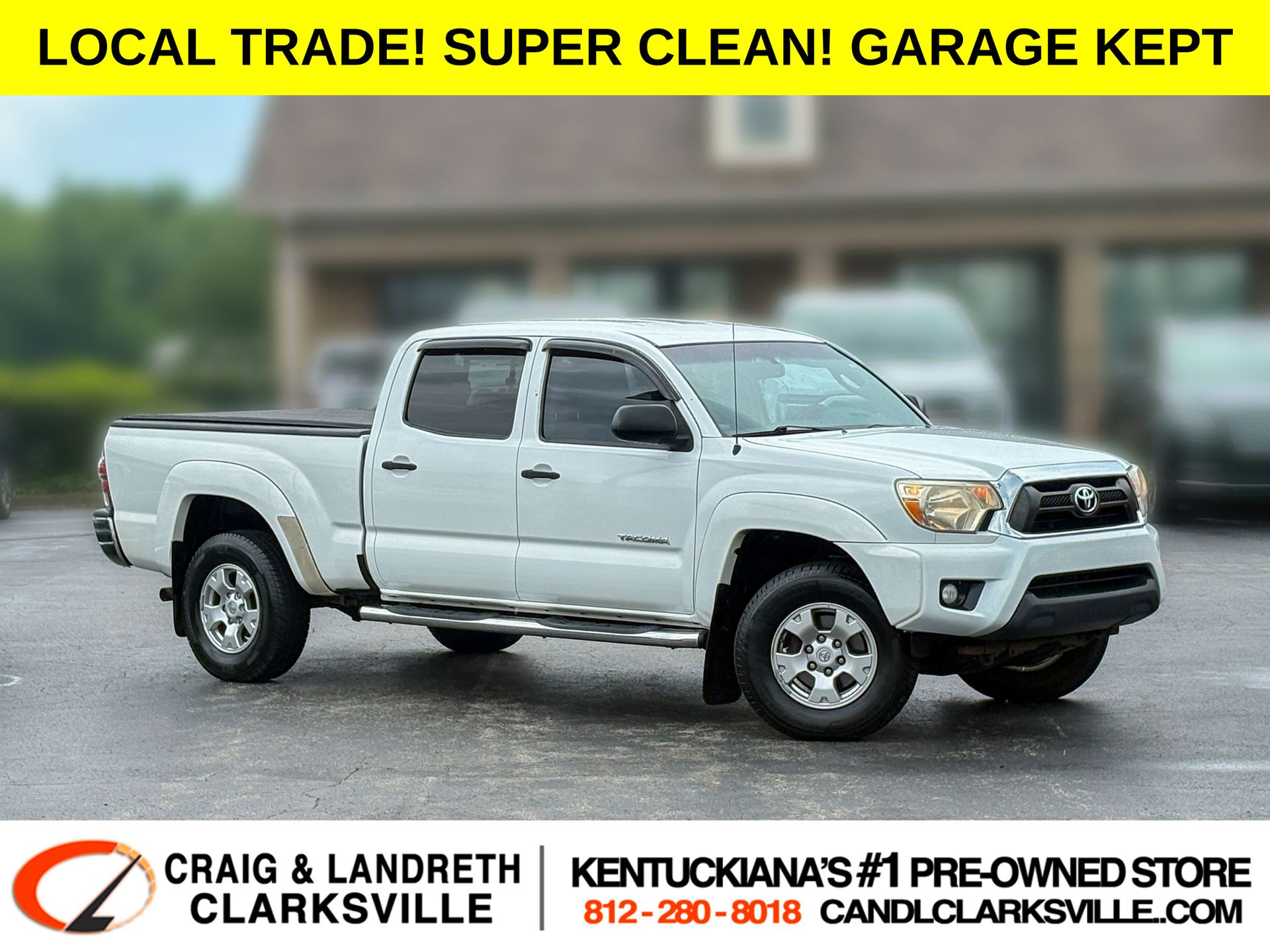 Super White 2013 Toyota Tacoma Pickup Truck Four-Wheel Drive 5-Speed Automatic Overdrive