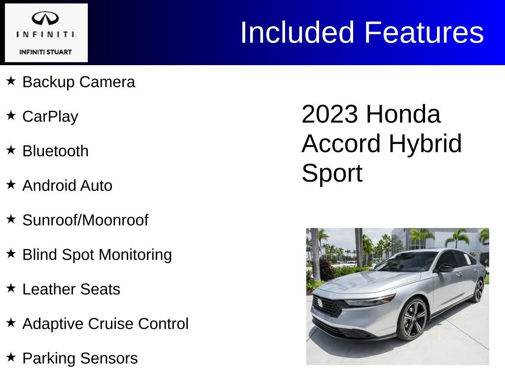 used 2023 Honda Accord Hybrid car, priced at $26,500