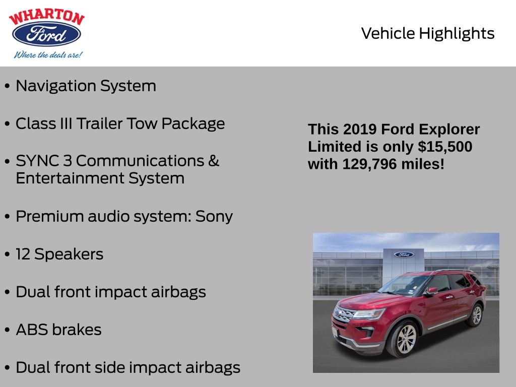 2019 Ford Explorer Limited Red at Legacy Ford