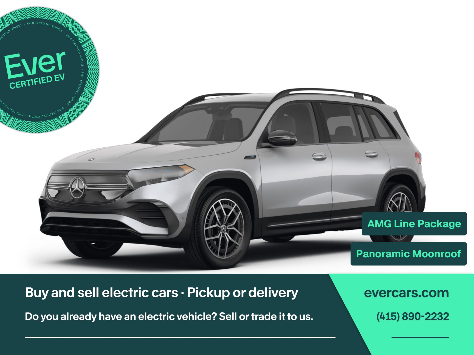 Silver 2023 Mercedes-Benz EQB 350 4MATIC AWD SUV / Crossover All-Wheel Drive 1-Speed Automatic