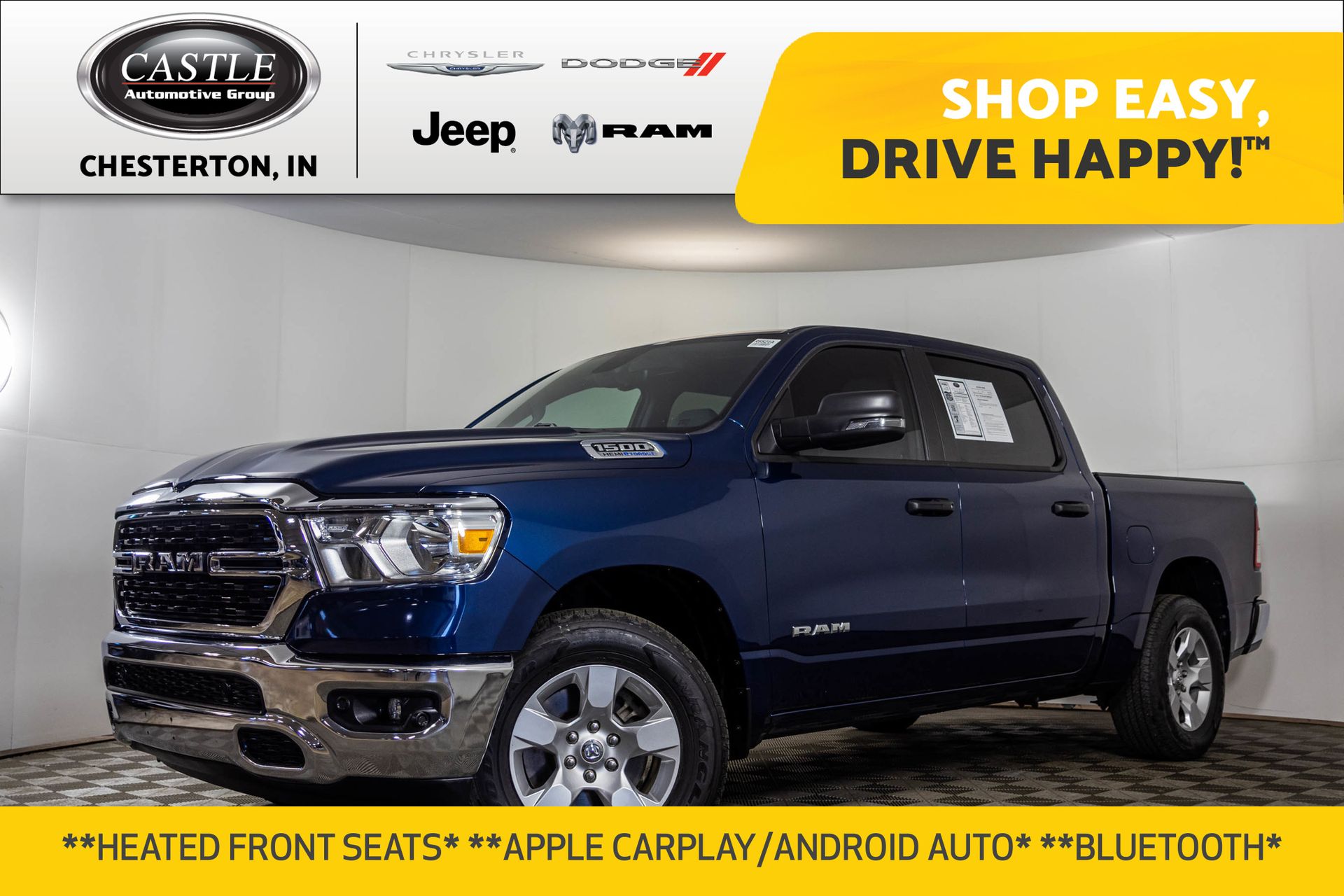 Patriot Blue Pearlcoat 2023 RAM 1500 Pickup Truck Four-Wheel Drive 8-Speed Automatic