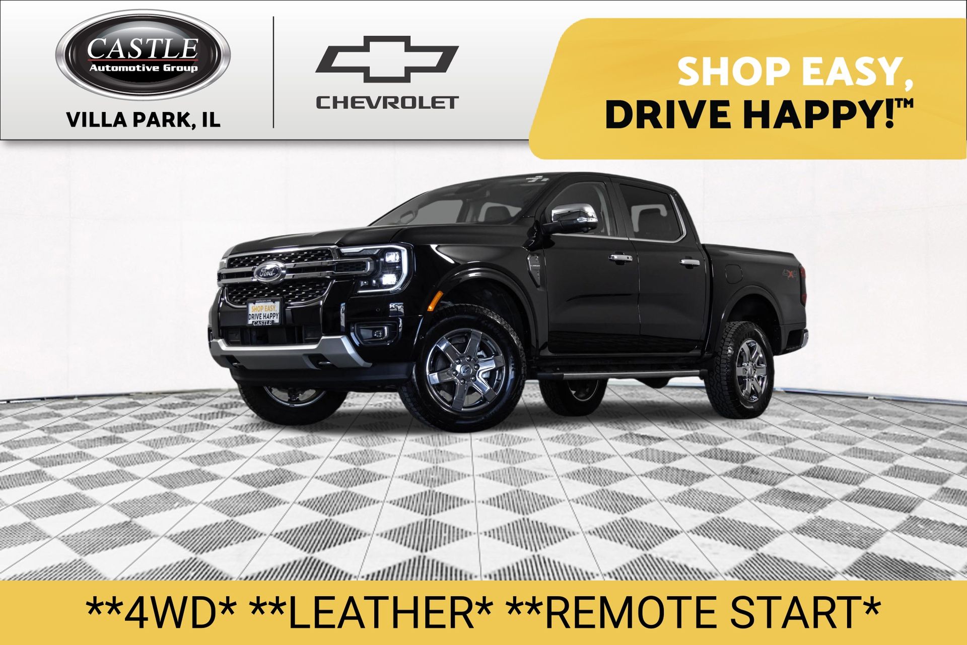 Shadow Black 2024 Ford Ranger Pickup Truck Four-Wheel Drive Automatic