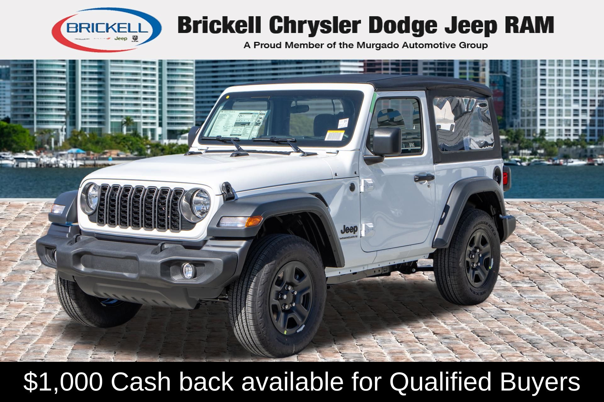 Bright White Clearcoat 2026 Jeep Wrangler Sport 2-Door 4WD SUV / Crossover Four-Wheel Drive 8-Speed Automatic