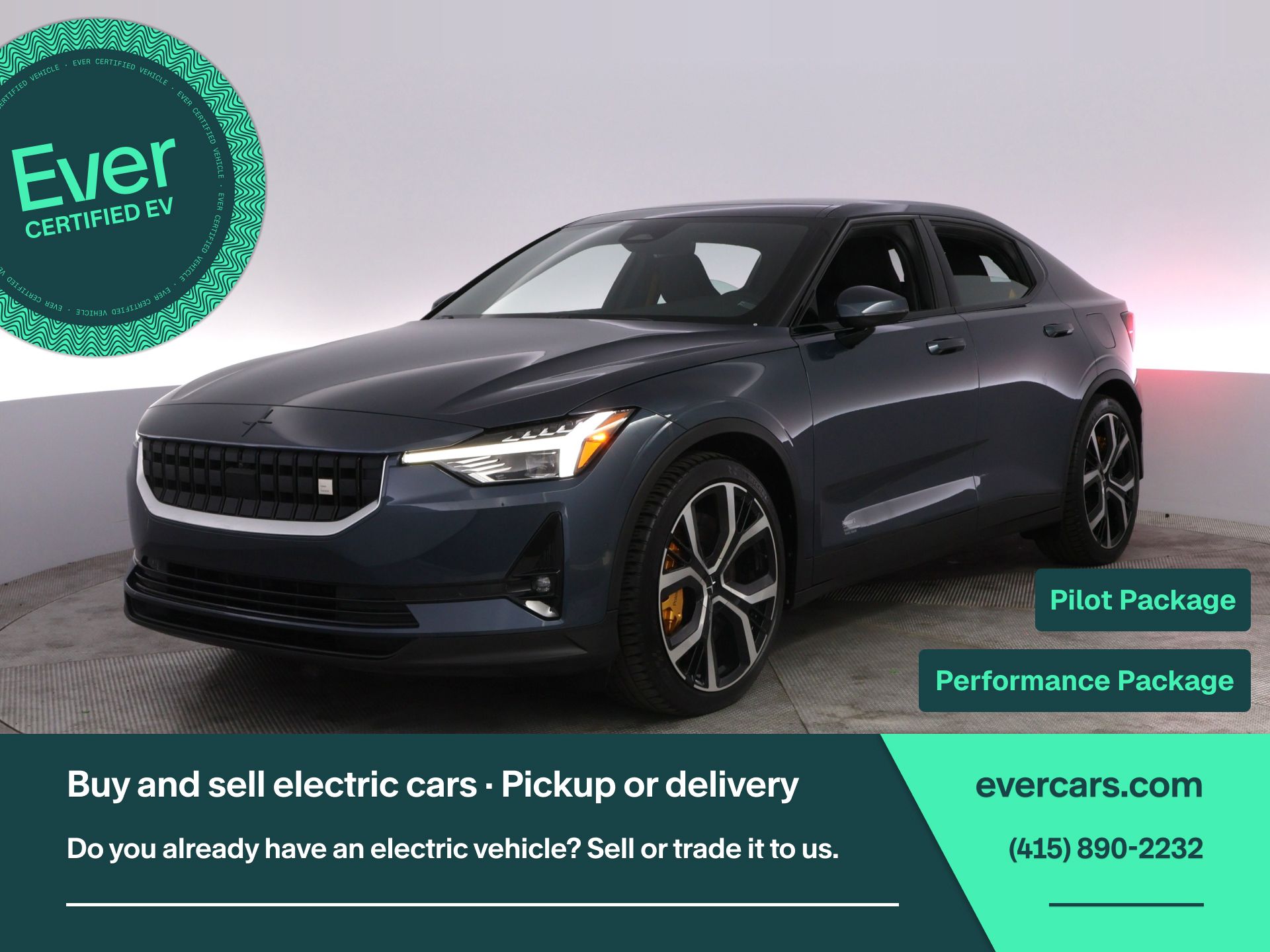 Midnight Metallic 2023 Polestar 2 Sedan All-Wheel Drive 1-Speed Automatic