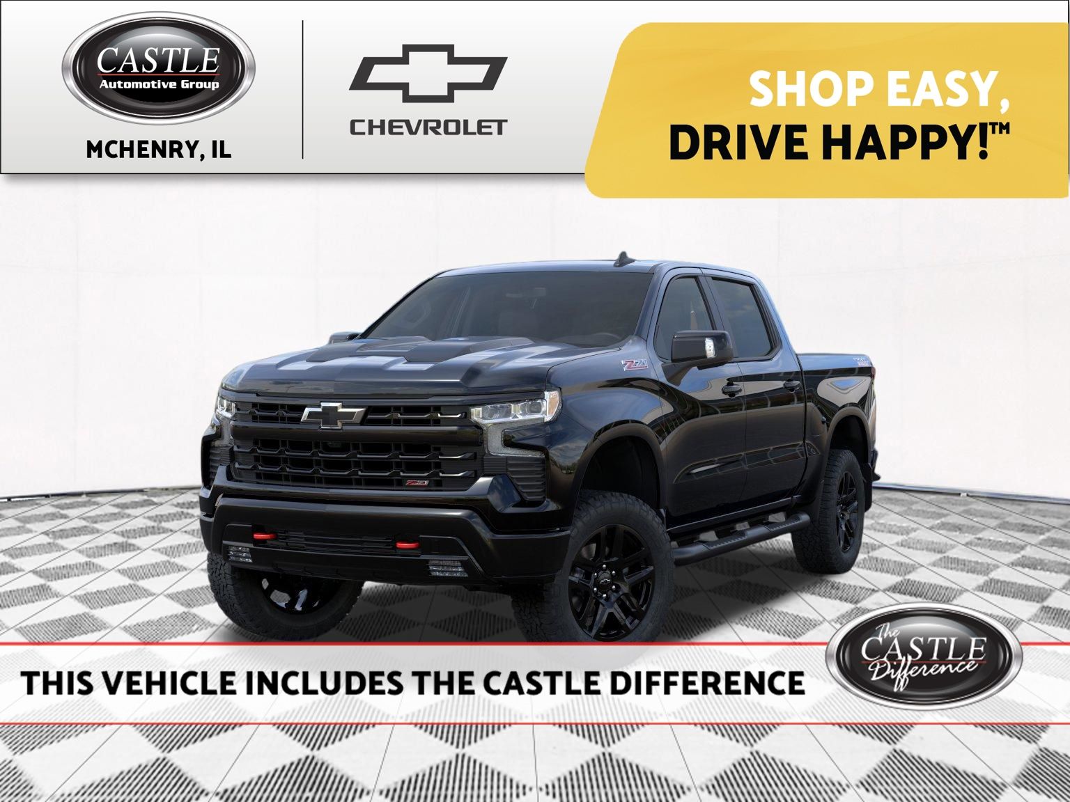 Black 2026 Chevrolet Silverado 1500 Pickup Truck Four-Wheel Drive Automatic