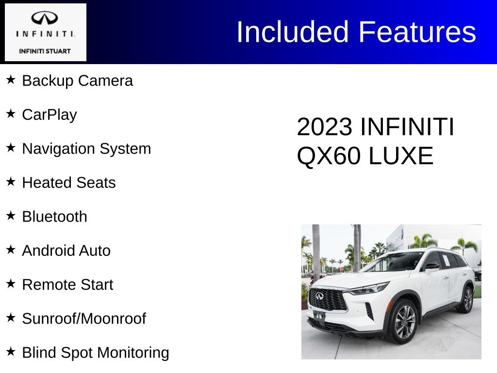 used 2023 INFINITI QX60 car, priced at $31,650