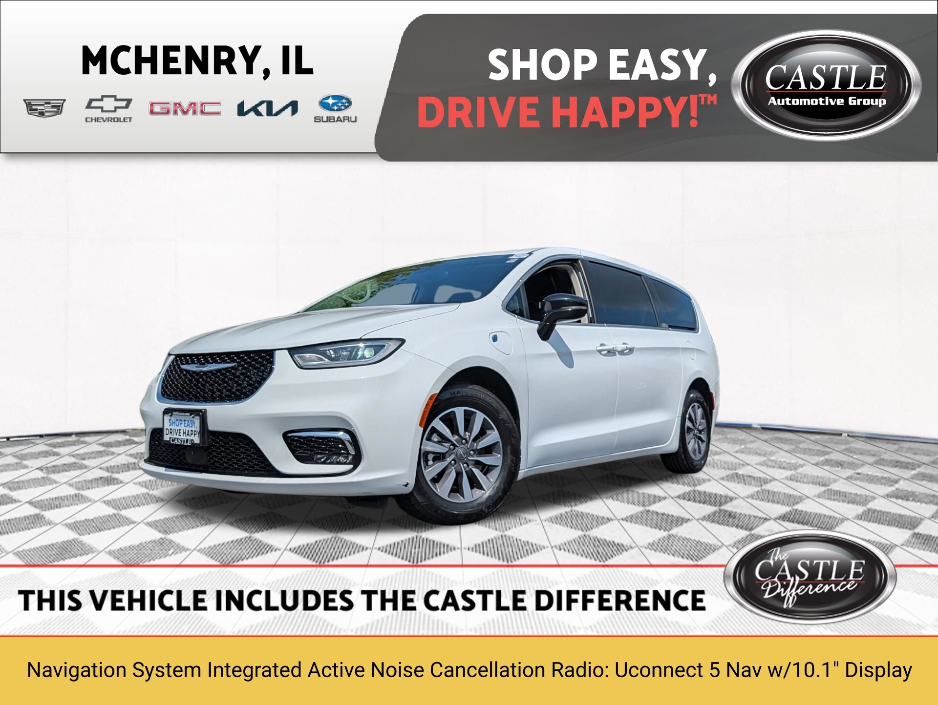 Bright White Clearcoat 2024 Chrysler Pacifica Hybrid Minivan Front-Wheel Drive Continuously Variable Transmission