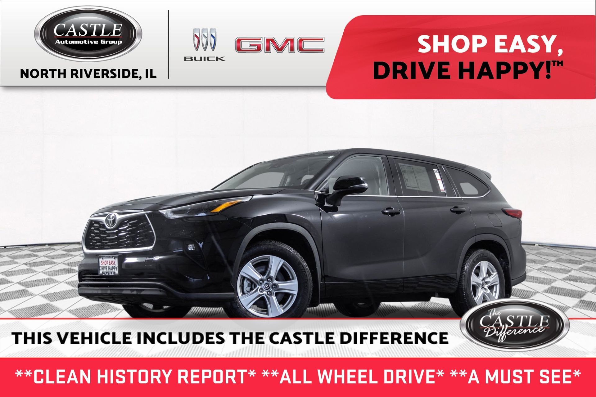 Midnight Black Metallic 2022 Toyota Highlander SUV / Crossover All-Wheel Drive 8-Speed Automatic