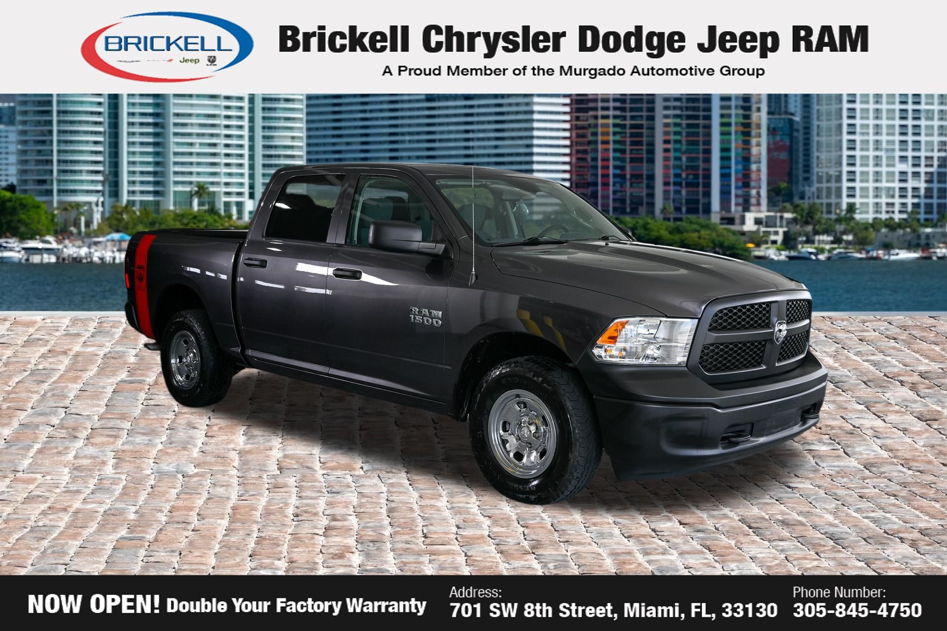 Gray (Granite Crystal Metallic Clearcoat) 2016 RAM 1500 Pickup Truck Four-Wheel Drive 8-Speed Automatic