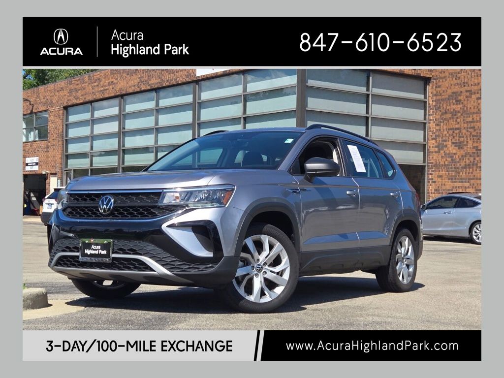 Silver Metallic 2023 Volkswagen Taos SUV / Crossover All-Wheel Drive 7-Speed Dual Clutch