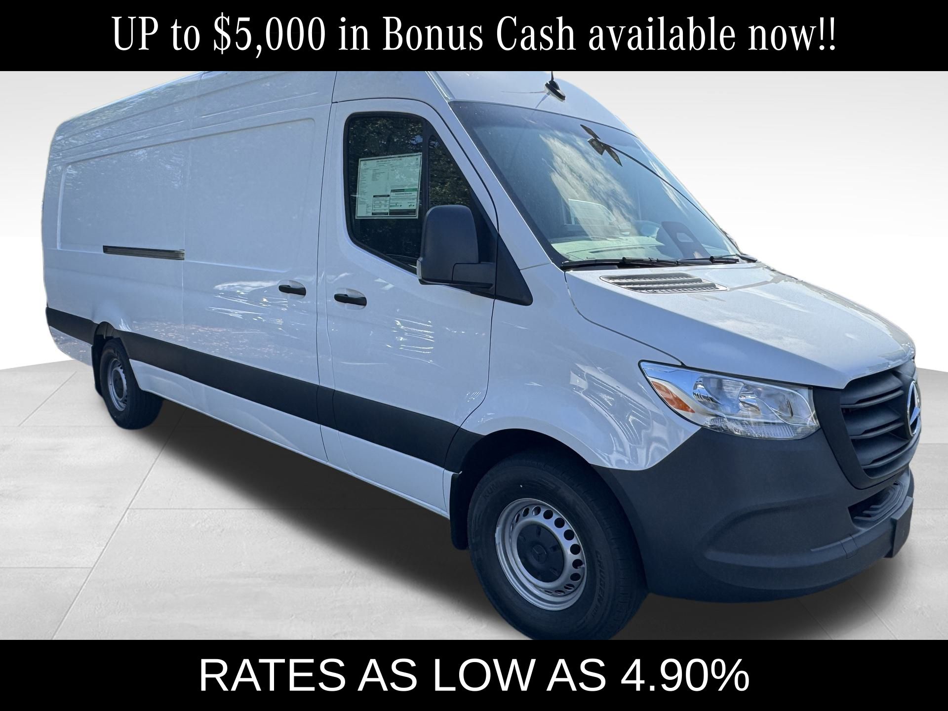 Arctic White 2026 Mercedes-Benz Sprinter Cargo 2500 170 High Roof Extended RWD Van Rear-Wheel Drive 9-Speed Automatic