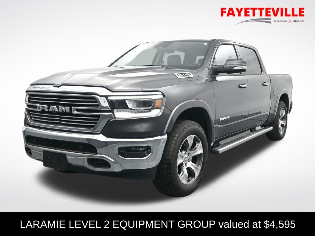Gray (Granite Crystal Metallic Clearcoat) 2019 RAM 1500 Laramie Crew Cab 4WD Pickup Truck Four-Wheel Drive 8-Speed Automatic