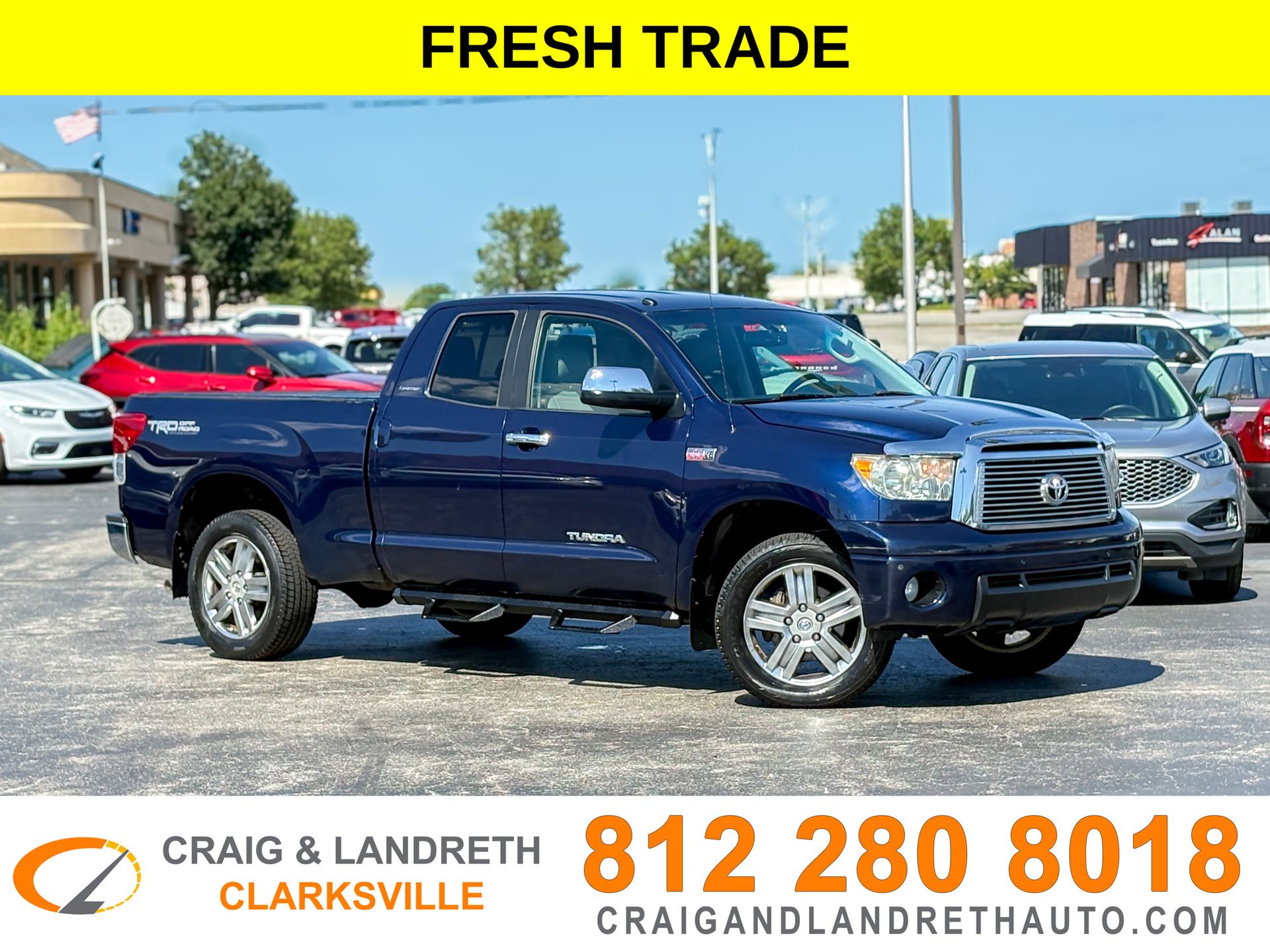 Blue 2011 Toyota Tundra Pickup Truck Four-Wheel Drive 6-Speed Automatic