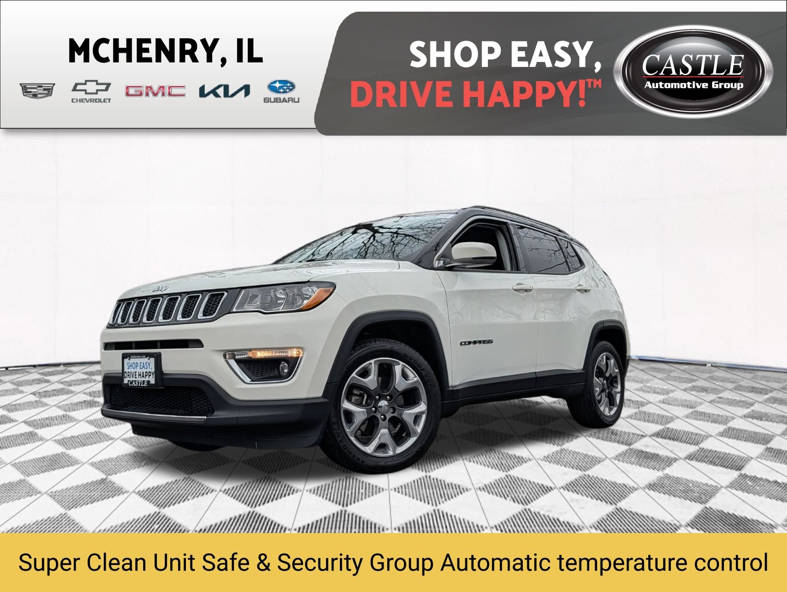 White Clearcoat 2018 Jeep Compass Limited FWD SUV / Crossover Front-Wheel Drive 6-Speed Automatic