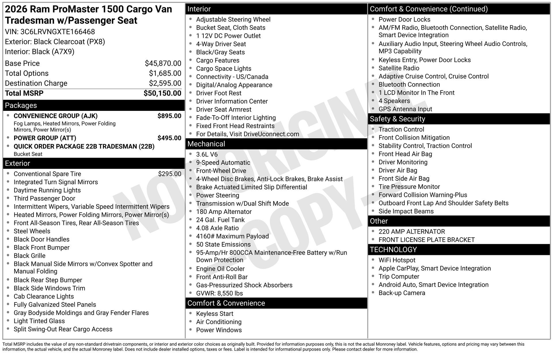 2026 RAM PROMASTER 1500 - Image 1