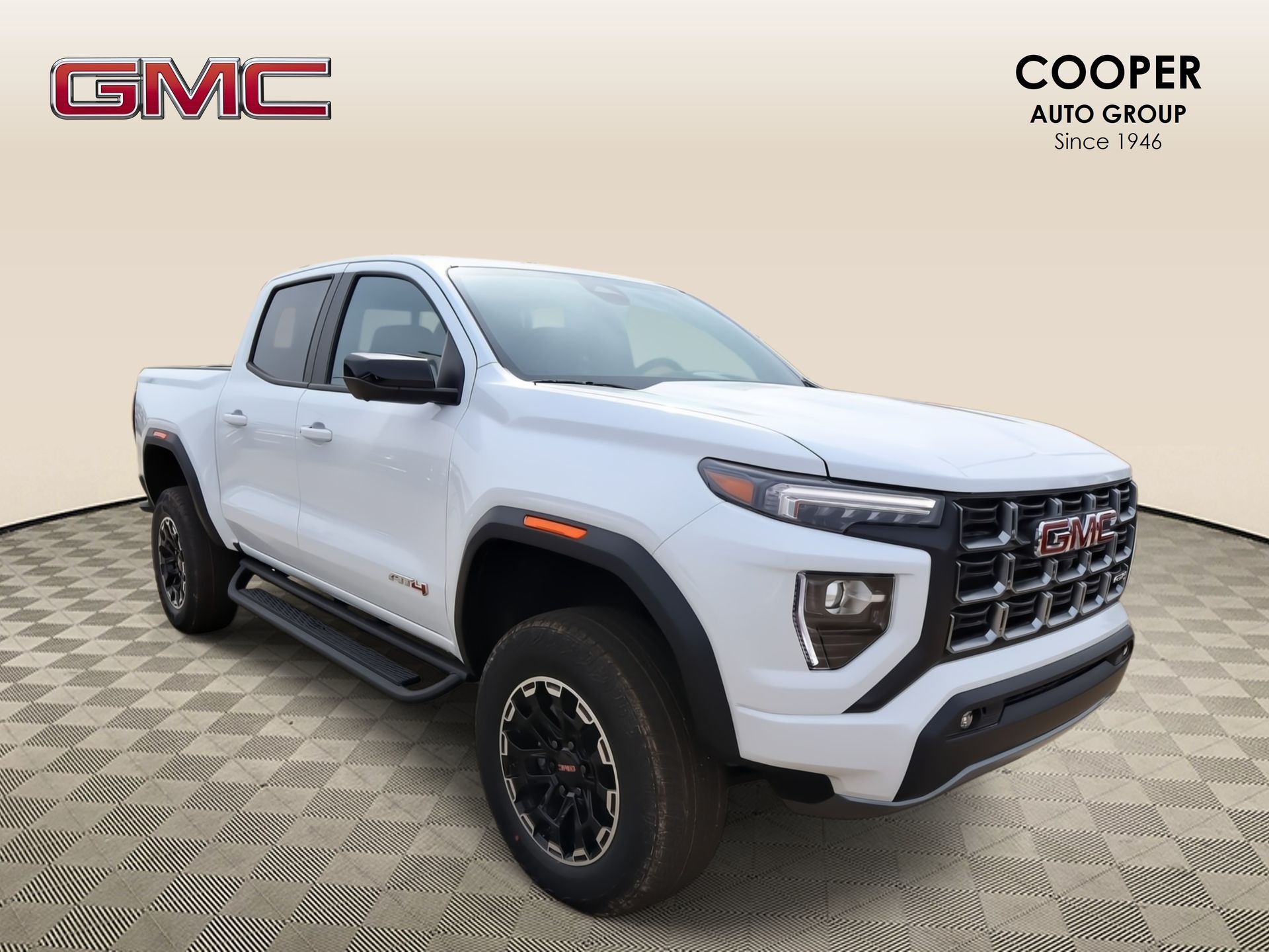 Summit White 2026 GMC Canyon AT4 Crew Cab 4WD Pickup Truck Four-Wheel Drive 8-Speed Automatic