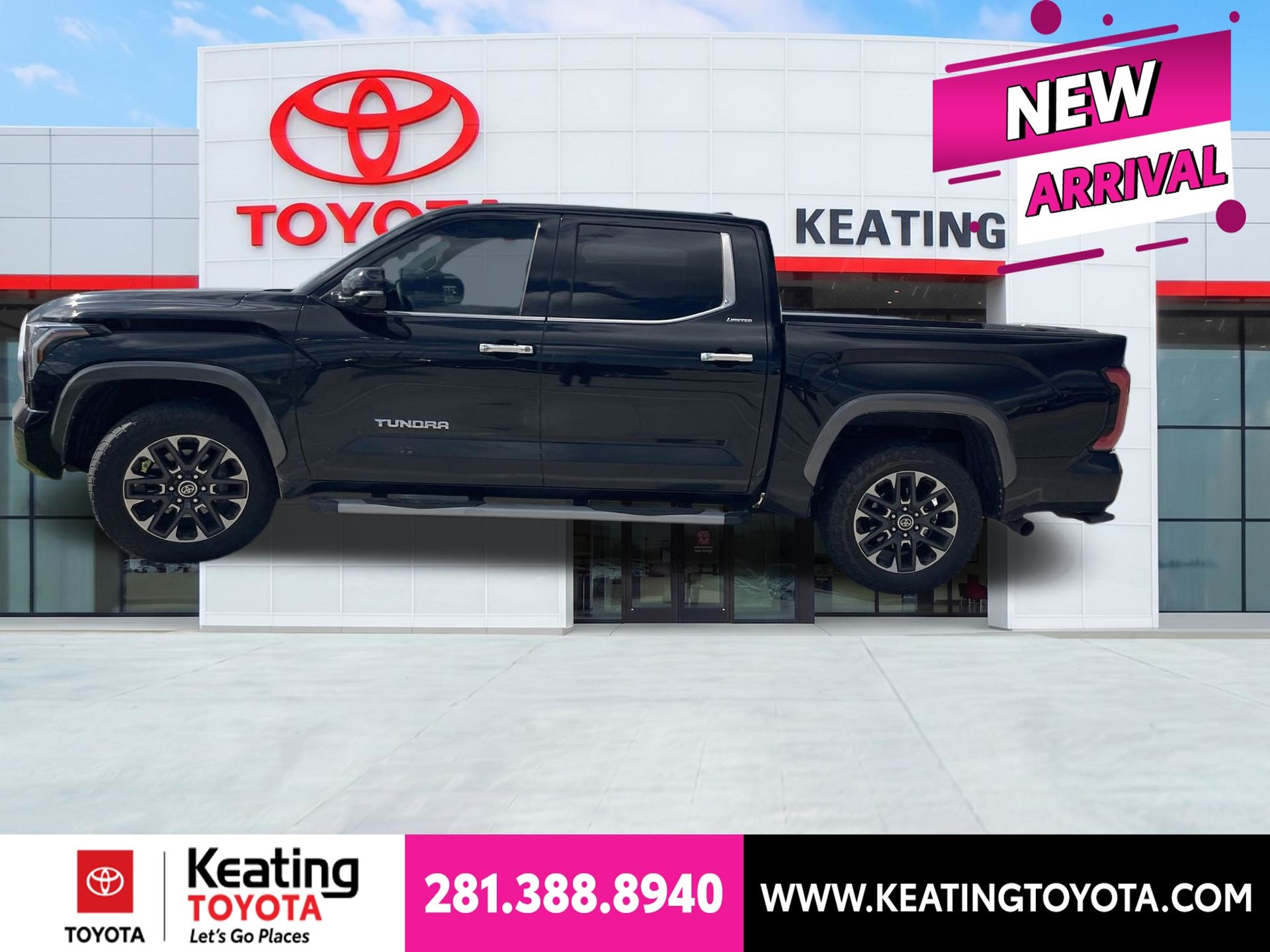 Midnight Black Metallic 2023 Toyota Tundra Pickup Truck Four-Wheel Drive Automatic