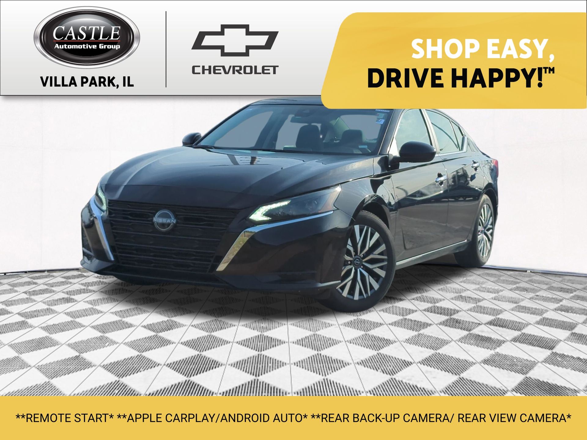 Super Black Clearcoat 2023 Nissan Altima 2.5 SV FWD Sedan Front-Wheel Drive Continuously Variable Transmission