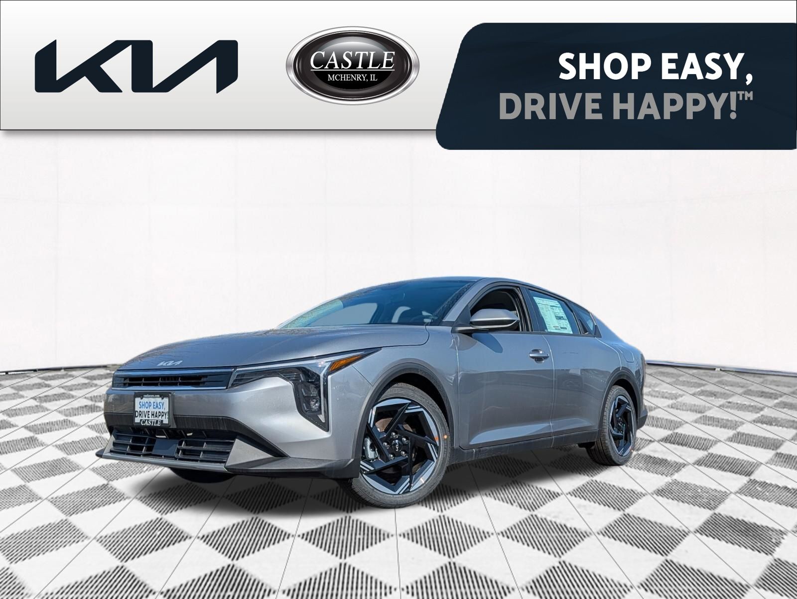 Steel Gray 2025 Kia K4 EX FWD Sedan Front-Wheel Drive Continuously Variable Transmission