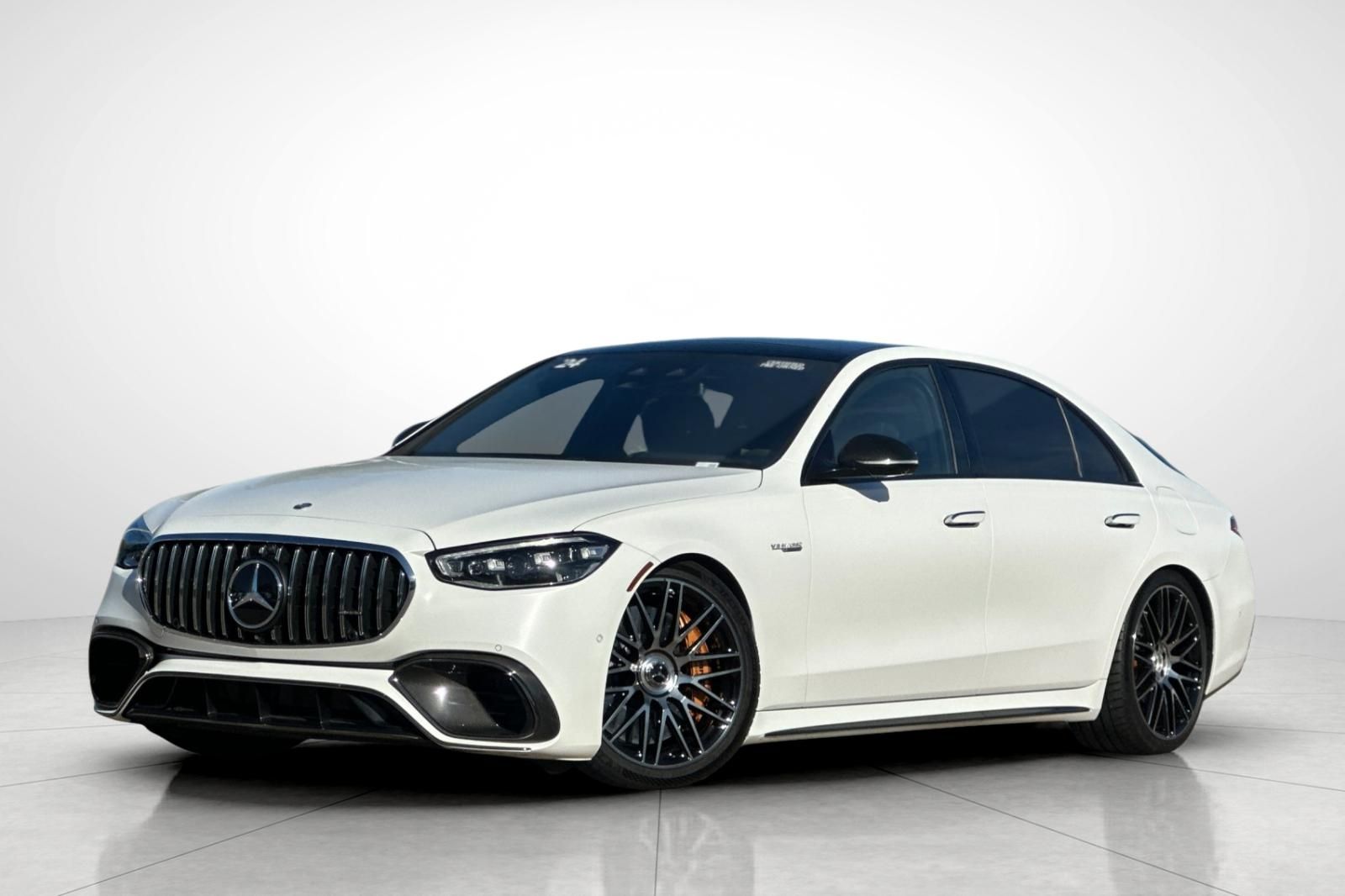 MANUFAKTUR Moonlight White Magno 2024 Mercedes-Benz S-Class AMG S 63 E Performance 4MATIC Sedan All-Wheel Drive 9-Speed Automatic