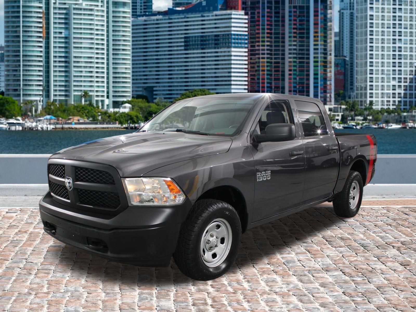 Gray (Granite Crystal Metallic Clearcoat) 2016 RAM 1500 Pickup Truck Four-Wheel Drive 8-Speed Automatic