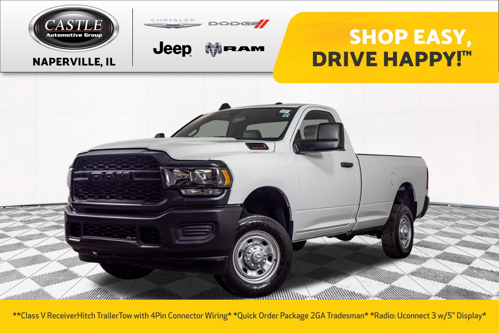 Bright White Clearcoat 2024 RAM 2500 Pickup Truck Four-Wheel Drive 8-Speed Automatic