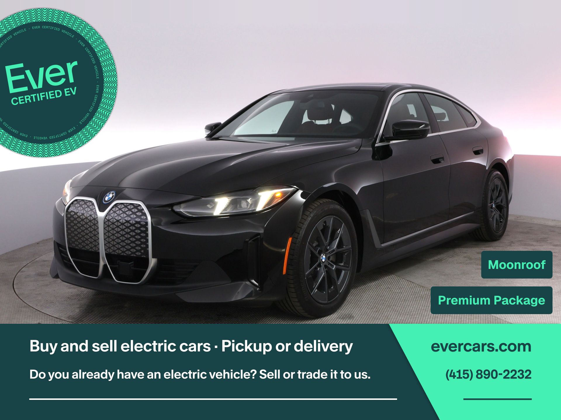 Jet Black 2025 BMW i4 eDrive40 Gran Coupe RWD Sedan Rear-Wheel Drive Automatic