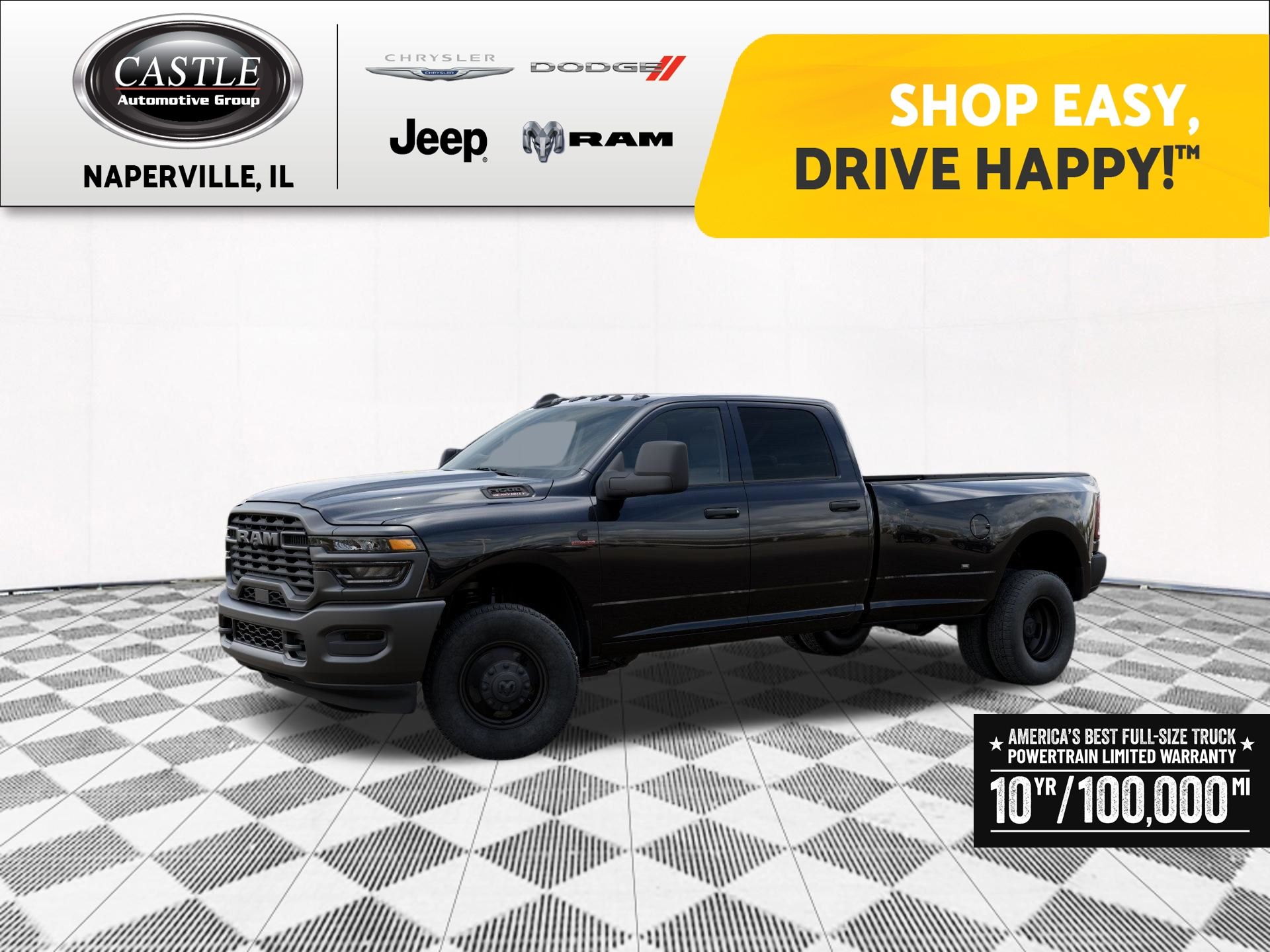 Diamond Black Crystal Pearlcoat 2026 RAM 3500 Pickup Truck Four-Wheel Drive 8-Speed Automatic
