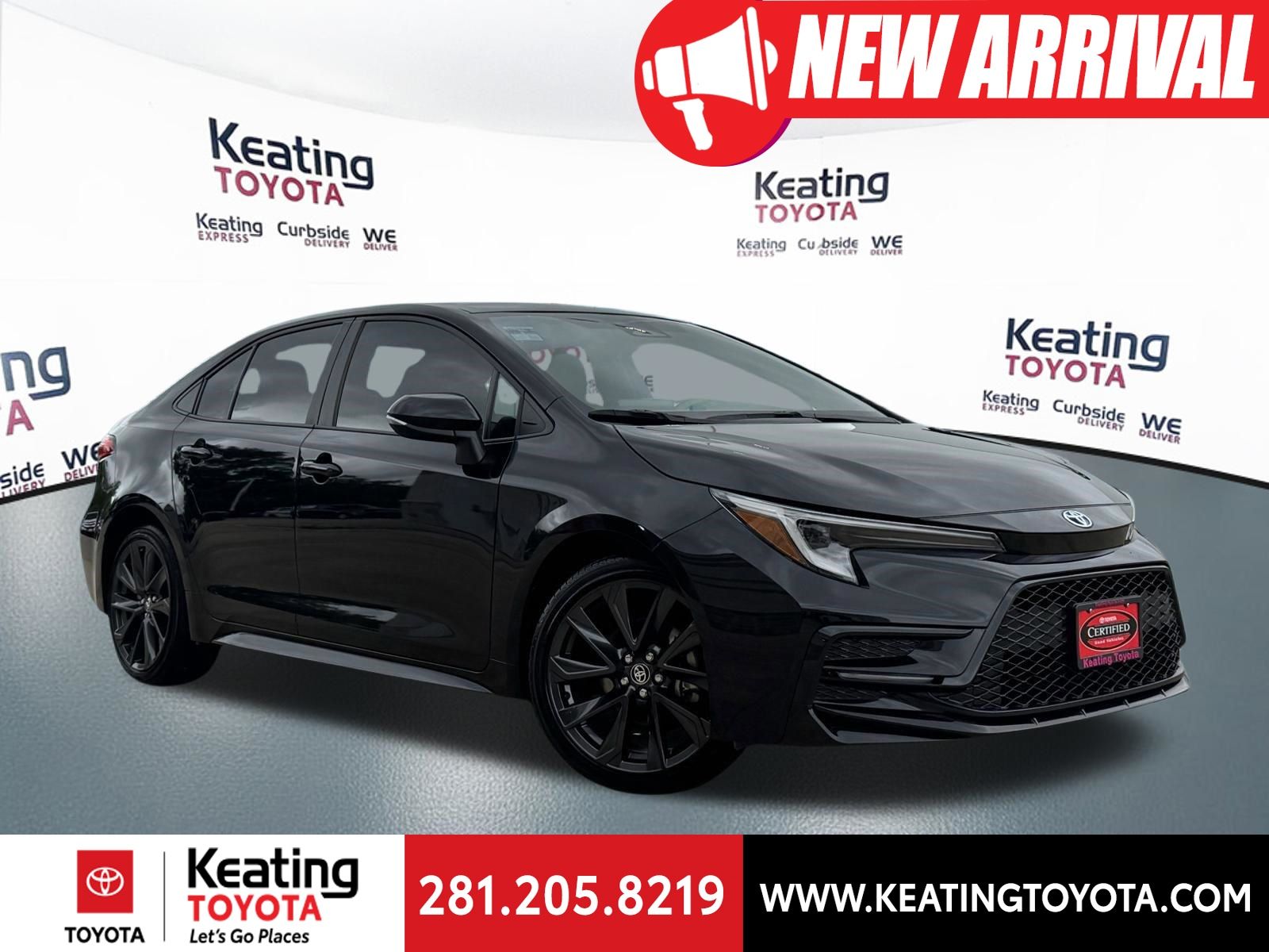 Midnight Black Metallic 2025 Toyota Corolla Hybrid SE FWD Sedan Front-Wheel Drive Continuously Variable Transmission